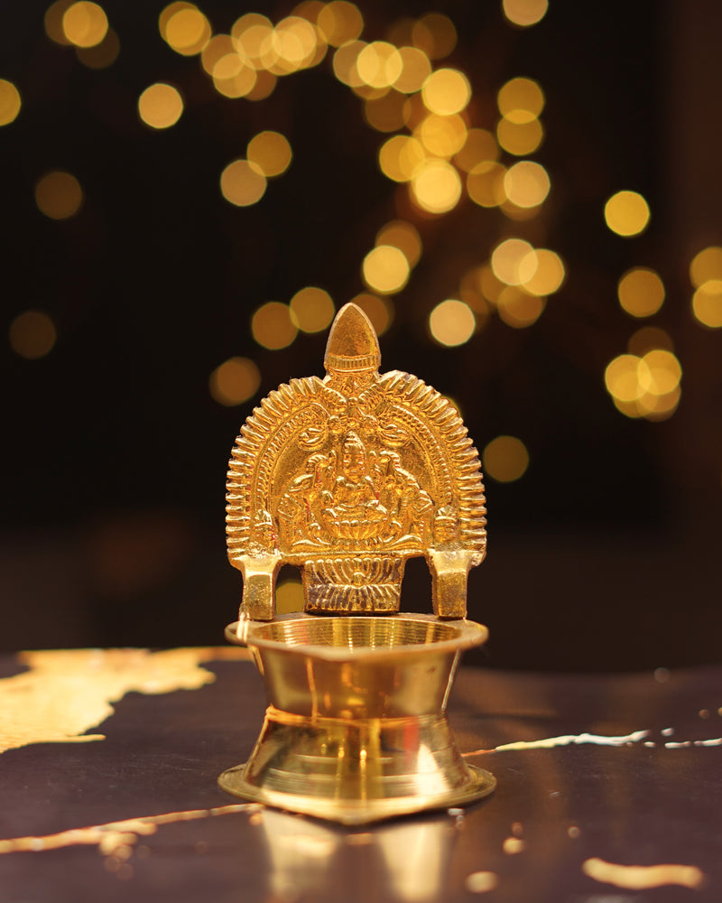 Brass Gajalakshmi Diya 4.5"