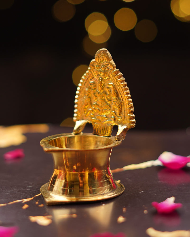 Brass Gajalakshmi Diya 3.5"