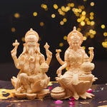 Lakshmi and Ganesh Resin Beige Colour 7.1 Inch