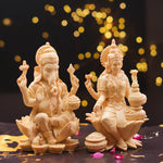 Lakshmi and Ganesh Resin Beige Colour 7.1 Inch