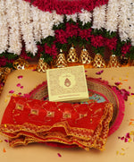 Red Floral Mata Chunri 46x 20 "