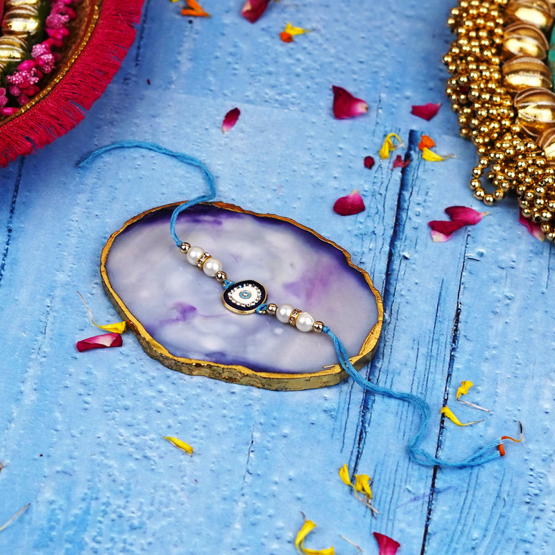 Designer Evil Eye Rakhi with Pearls