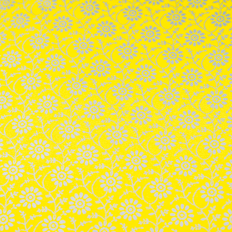 Yellow Floral Wrapping Paper( Set of 5)