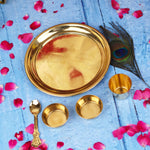 Pure Brass Laddu Gopal Bhog Thali Set 6"