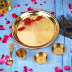 Pure Brass Laddu Gopal Bhog Thali Set 7"