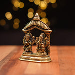 Pure Brass Lakshmi Ganesh Idol with Temple Shape 4.5Inch