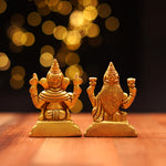 Brass Lakshmi Ganesh Idol Set 3 Inch