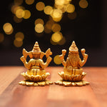 Pure Brass Lakshmi Ganesh Idol Set 3Inch