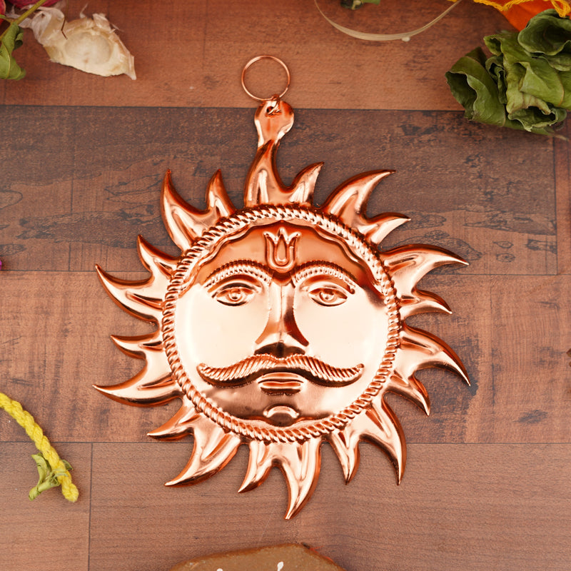 Copper Vastu Sun Wall Hanging 6"