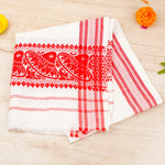 Assamese White and Red Puja Gamcha 47x19.5 Inch