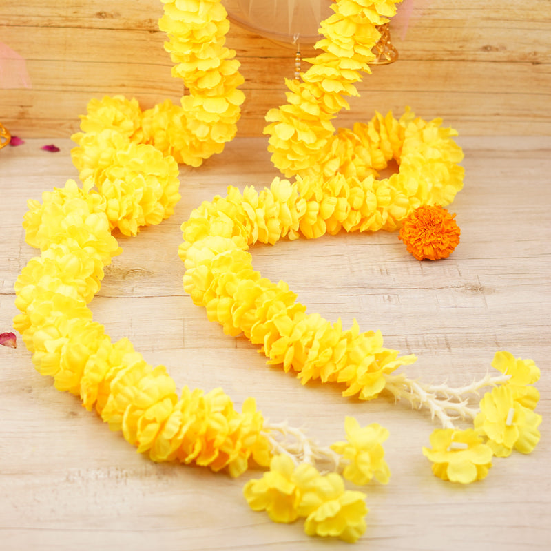 Yellow Floral Garland/ Latkan Set of 2 | Length: 4.5 ft