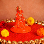 Orange and Golden Hanuman Resin Idol 4.5 Inch