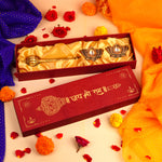 Valmiki's Ramayana Heritage Edition – Luxurious Wooden Gift Box Featuring Handcrafted Art, Sacred Incense Box, Hanuman Chalisa Scroll, Jai Shree Ram Brass Gada