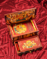 Valmiki's Ramayana Heritage Edition – Luxurious Wooden Gift Box Featuring Handcrafted Art, Sacred Incense Box, Hanuman Chalisa Scroll, Jai Shree Ram Brass Gada