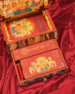 Valmiki's Ramayana Heritage Edition – Luxurious Wooden Gift Box Featuring Handcrafted Art, Sacred Incense Box, Hanuman Chalisa Scroll, Jai Shree Ram Brass Gada