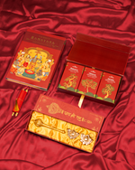 Valmiki's Ramayana Heritage Edition – Luxurious Wooden Gift Box Featuring Handcrafted Art, Sacred Incense Box, Hanuman Chalisa Scroll, Jai Shree Ram Brass Gada