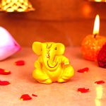 Yellow Gifting Ganesha Resin Idol 2 Inches