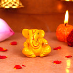 Yellow Gifting Ganesha Resin Idol 2 Inches