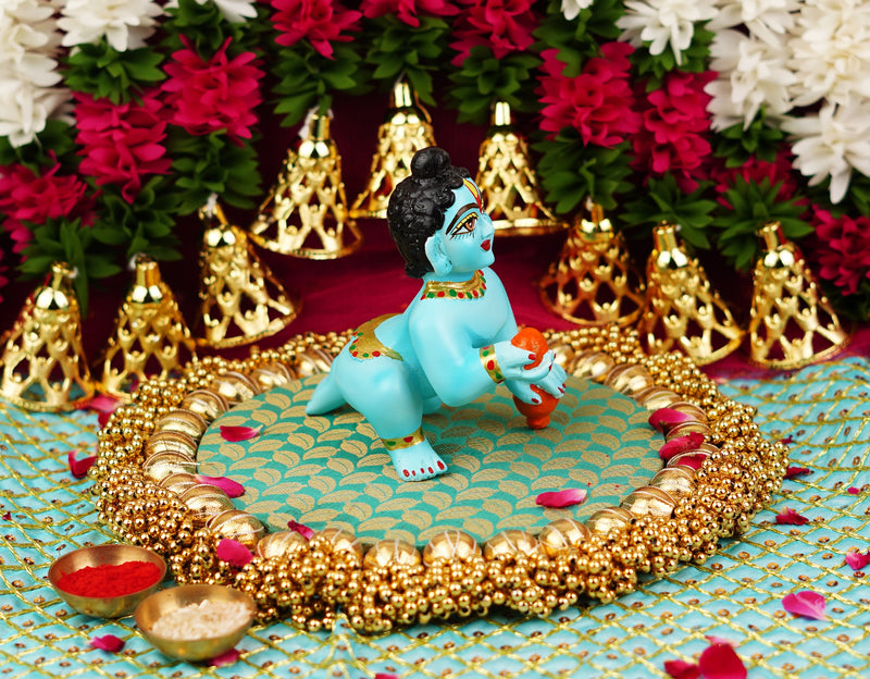 Blue Resin Laddu Gopal Idol 5.5 Inch