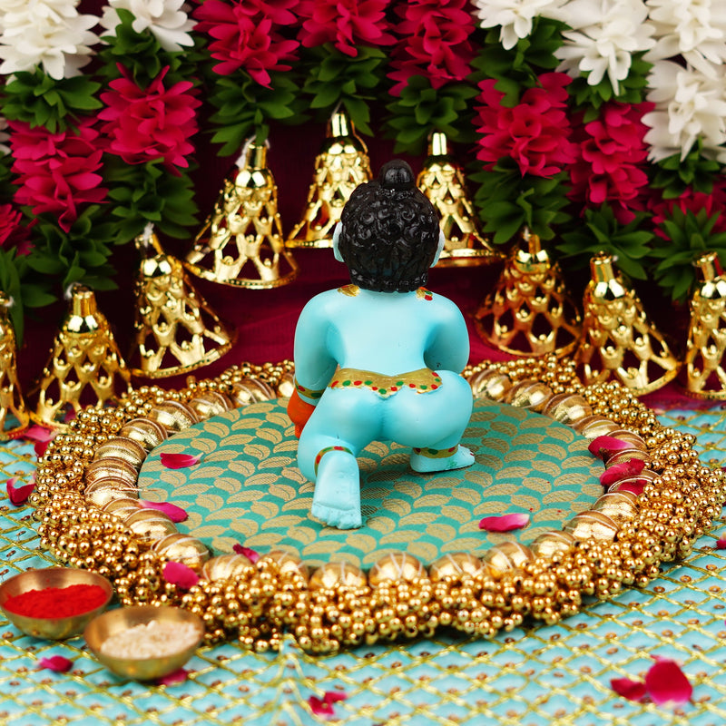 Blue Resin Laddu Gopal Idol 5.5 Inch