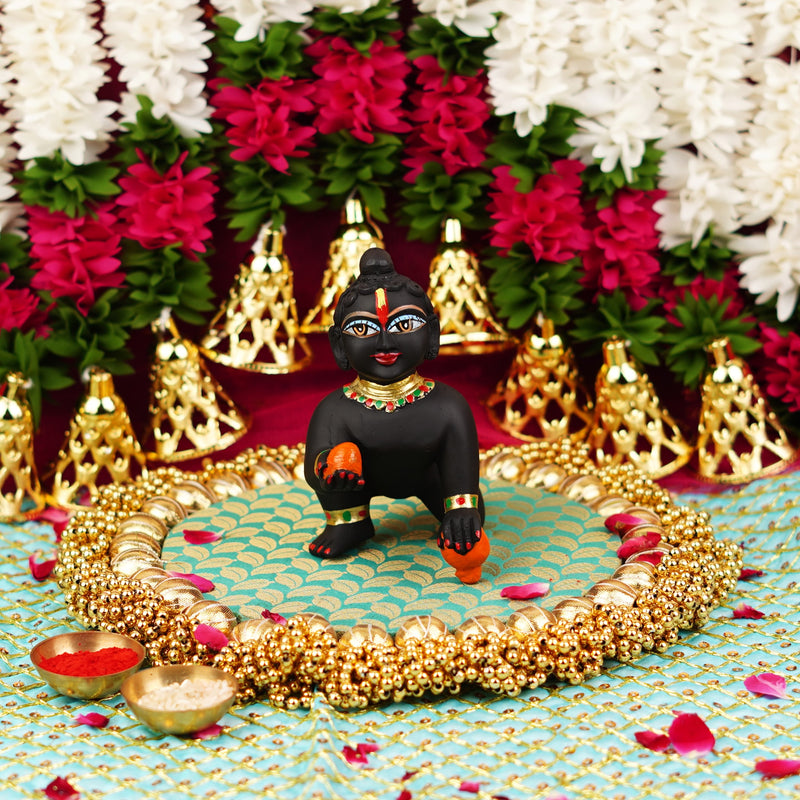 Black Resin Laddu Gopal Idol 5.5 Inch
