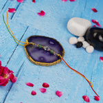Hamsa with Green Aventurine Crystal Rakhi