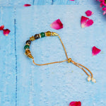 4 Green Jade , Citrine, Pyrite Rakhi
