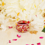Handcrafted Red Janmashtami Dahi Handi with Stick