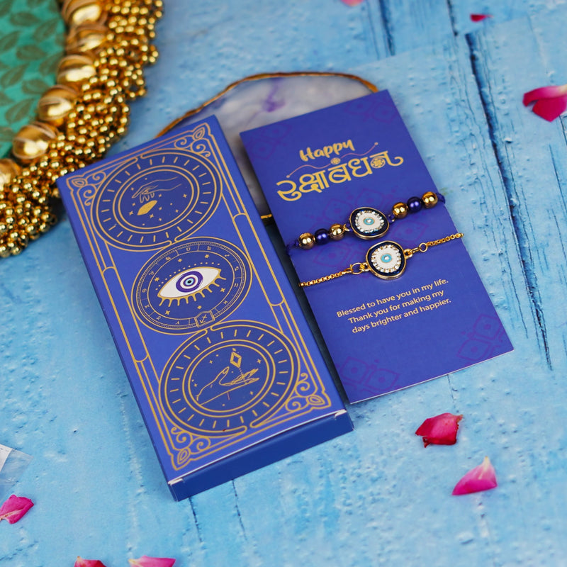 Bhaiya Bhabhi Evil Eye Oval Rakhi