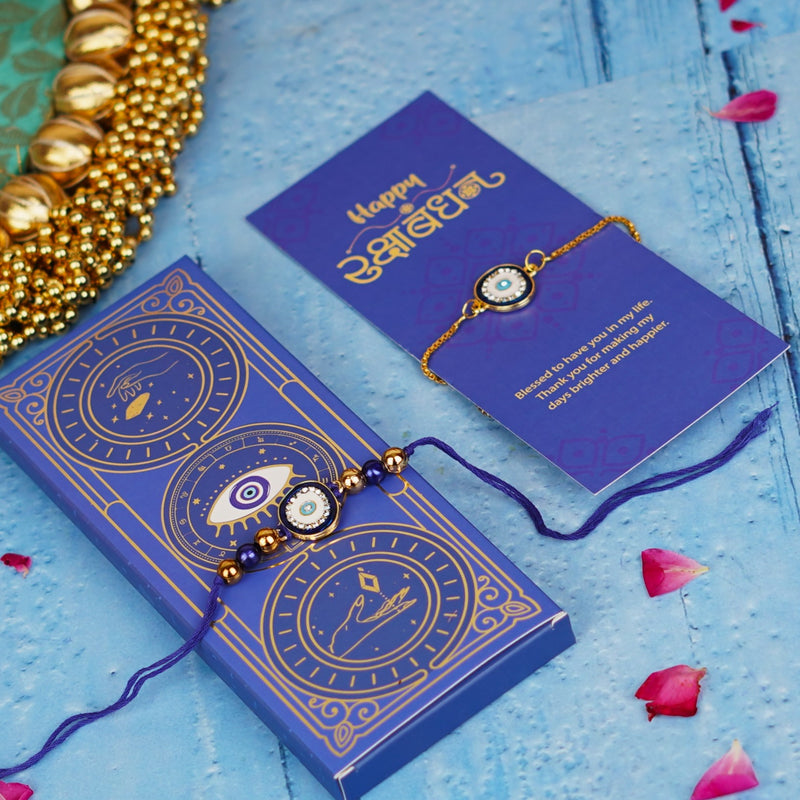 Bhaiya Bhabhi Evil Eye Oval Rakhi