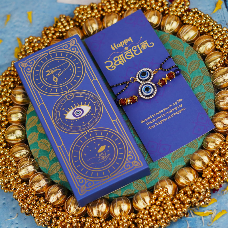 Rudraksha and Evil Eye Bhaiya Bhabhi Rakhi