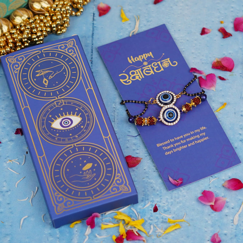 Rudraksha and Evil Eye Bhaiya Bhabhi Rakhi