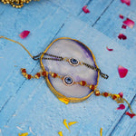 Rudraksha and Round Evil Eye Chain Bhaiya Bhabhi