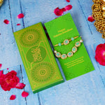 Bhaiya Bhabhi Designer Rakhi Blue Stones with Golden Chain