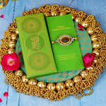 Peacock Feather Stonework Rakhi