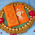 Peach Fancy Pearls Lumba Rakhi