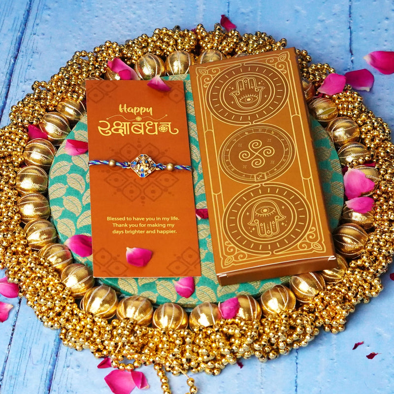 Ganesha Dial Golden Rakhi