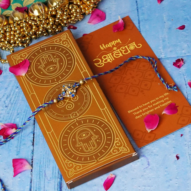 Ganesha Dial Golden Rakhi