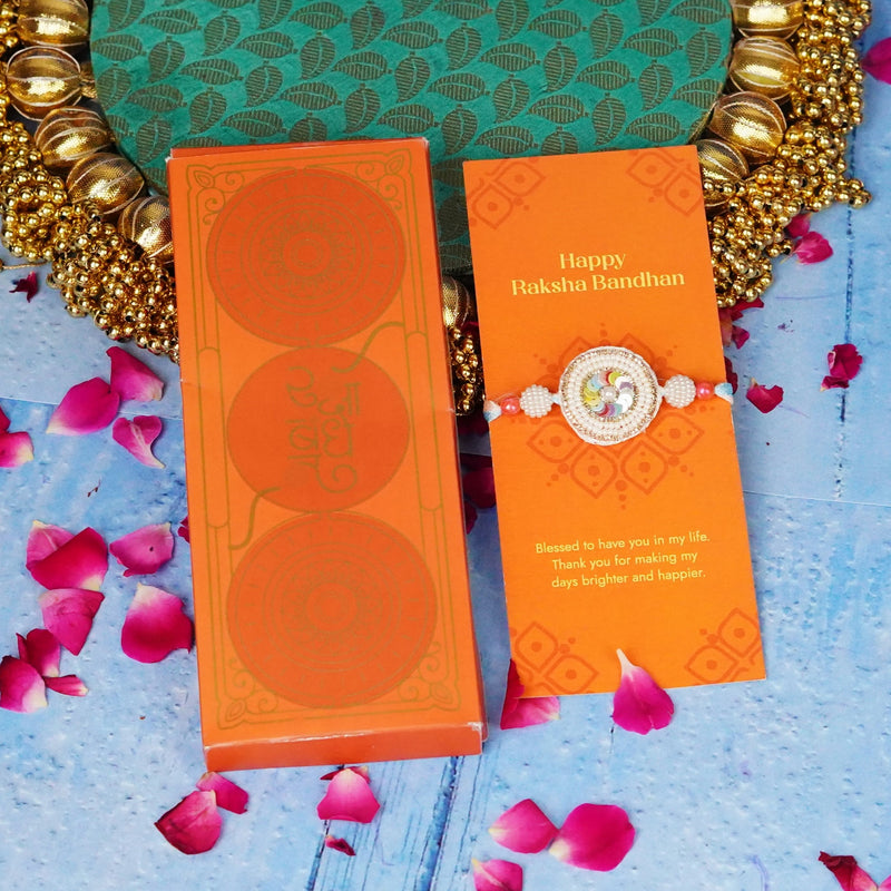 Pink Vibes Pearl Rakhi Set