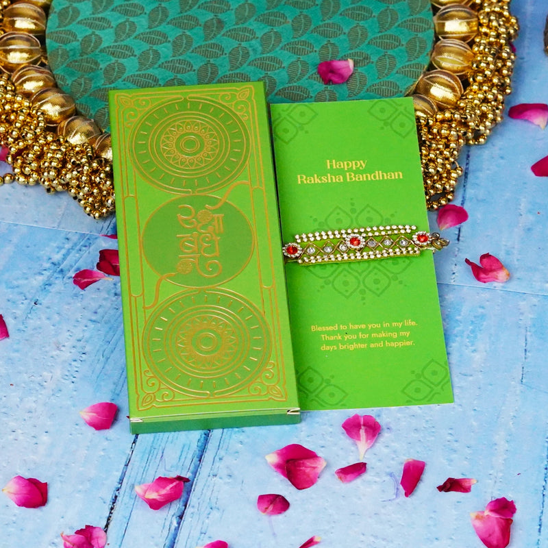 Stonework Green Stunning Rakhi