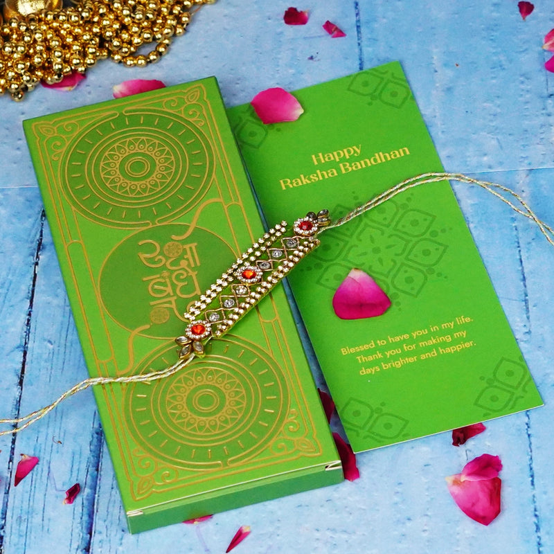 Stonework Green Stunning Rakhi