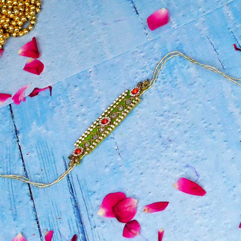Stonework Green Stunning Rakhi