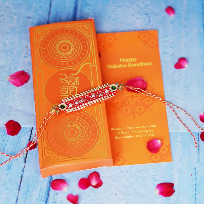 Stonework Red Stunning Rakhi