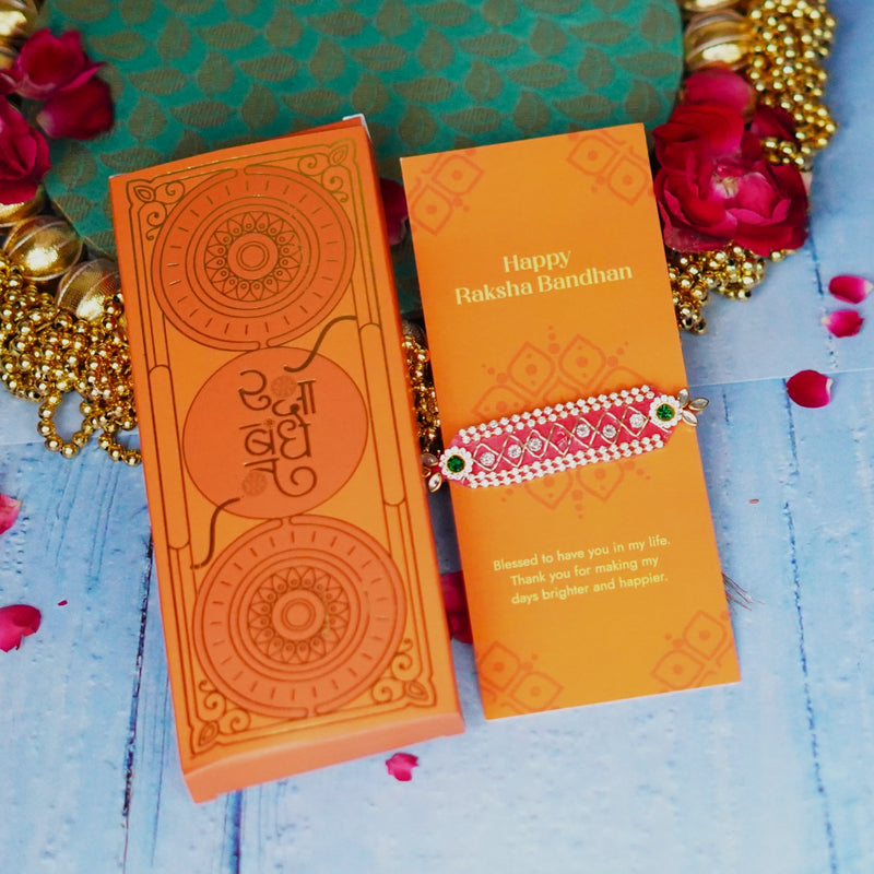 Stonework Red Stunning Rakhi