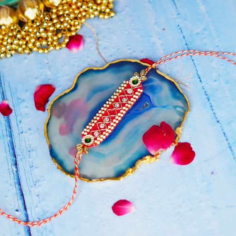 Stonework Red Stunning Rakhi
