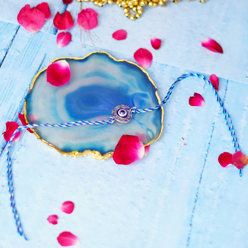 Protective Handmade Eye Rakhi for Protection and Style Antique Look with Thread
