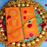 Peacock Yellow Stones Rakhi