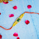 Peacock Yellow Stones Rakhi