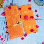 Peacock Yellow Stones Rakhi