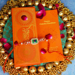 Peacock Red Stones Rakhi